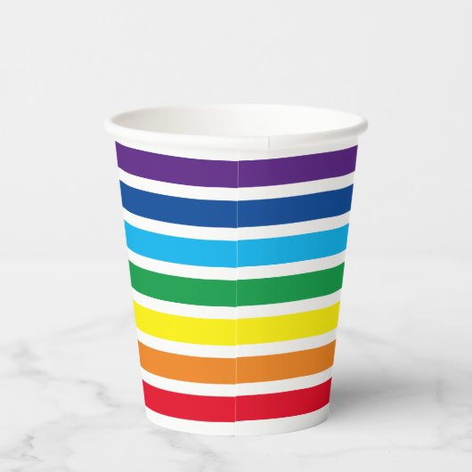 Horizontale regenboogstaven papieren bekers (Rechts)