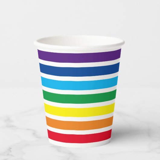 Horizontale regenboogstaven papieren bekers (Voorkant)