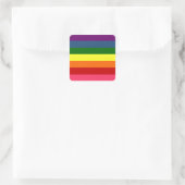 Horizontale regenboogstaven vierkante sticker (Tas)