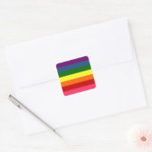 Horizontale regenboogstaven vierkante sticker (Envelop)
