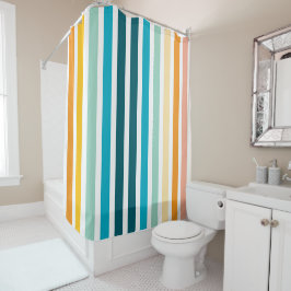 Horizontale regenboogstrepen douchegordijn