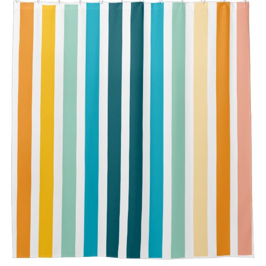 Horizontale regenboogstrepen douchegordijn (Voorkant)