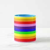 Horizontale regenboogstrips, klassieke helderkleur mok (Midden)