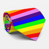 Horizontale regenboogstrips, klassieke helderkleur stropdas (Opgerold)