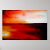 Horizontale rode Abstracte rechthoek Art Afdrukken Poster (Voorkant)
