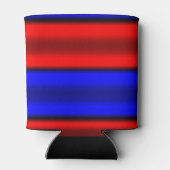 Horizontale rode en blauwe strepen blikjeskoeler (Achterkant)