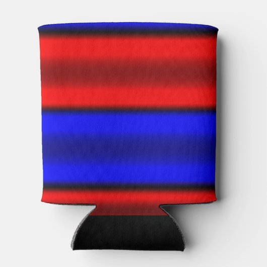 Horizontale rode en blauwe strepen blikjeskoeler (Achterkant)