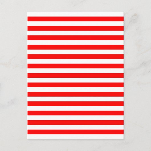 Horizontale rode en witte strepen briefkaart (Voorkant)