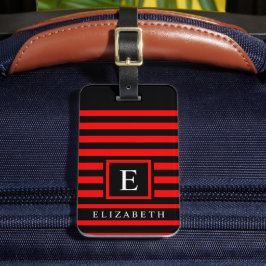 horizontale rode en zwarte lijnen bagagelabel