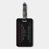  horizontale rode en zwarte lijnen bagagelabel (Achterkant verticaal)