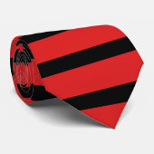 Horizontale rode en zwarte streep stropdas (Opgerold)