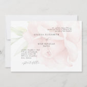 Horizontale Romantische Blush Roos Blossom Bruilof Kaart (Voorkant)