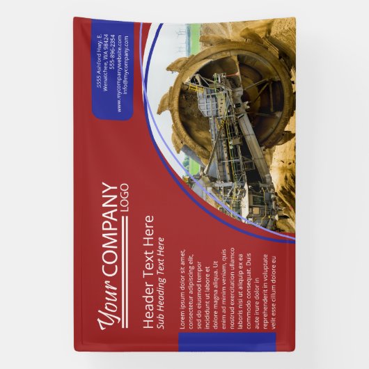 Horizontale Rood & Blauw Bedrijf Logo Wall Banner (Verticaal)