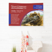 Horizontale Rood & Blauw Bedrijf Logo Wall Banner (Insitu)