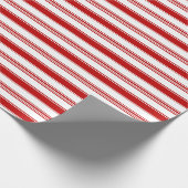 Horizontale rood-witte Snoepjes streep (grootschal Cadeaupapier (Hoek)