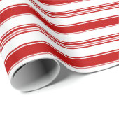 Horizontale rood-witte Snoepjes streep (grootschal Cadeaupapier (Rol Hoek)