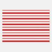 Horizontale rood-witte strepen (groot) inpakpapier vel (Voorkant)