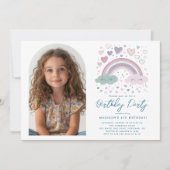 Horizontale Roze I Paarse Regenboog & Harten Verja Kaart (Voorkant)