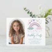 Horizontale Roze I Paarse Regenboog & Harten Verja Kaart (Staand voorkant)