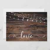 Horizontale Rustieke Hout & Lichten sparen de Datu Save The Date (Achterkant)