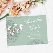 Horizontale  Sage Green Chinoiserie Magnetische Uitnodiging