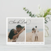 Horizontale Save the Date met 2 foto's (Staand voorkant)