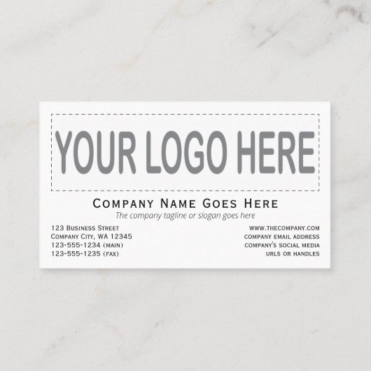 Horizontale Sjabloon van de Logo van de Foto Dubbe Visitekaartje (Achterkant)