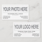 Horizontale Sjabloon van de Logo van de Foto Dubbe Visitekaartje (Voorkant / Achterkant)