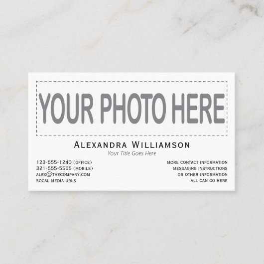 Horizontale Sjabloon van de Logo van de Foto Dubbe Visitekaartje (Voorkant)