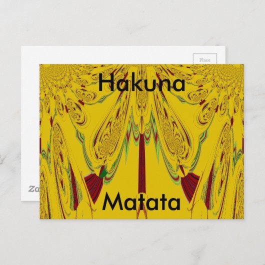 Horizontale Sjabloon van het Briefkaart Hakuna Mat (Voorkant / Achterkant)