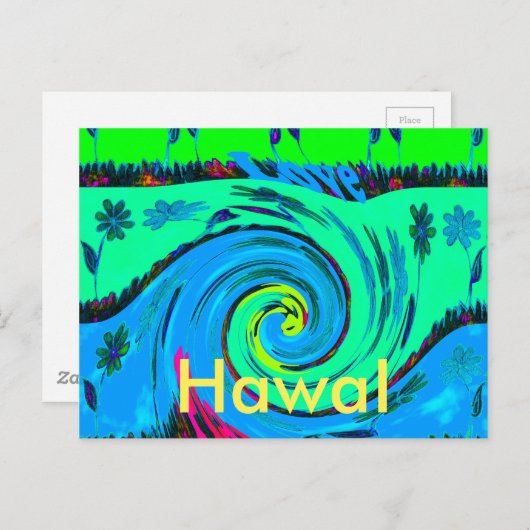 Horizontale Sjabloon van het Hawaï-Briefkaart Briefkaart (Voorkant / Achterkant)