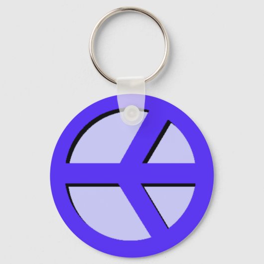 Horizontale Sleutelhanger voor vrede (blauw) (Voorkant)