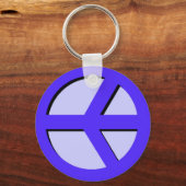 Horizontale Sleutelhanger voor vrede (blauw) (Voorkant)