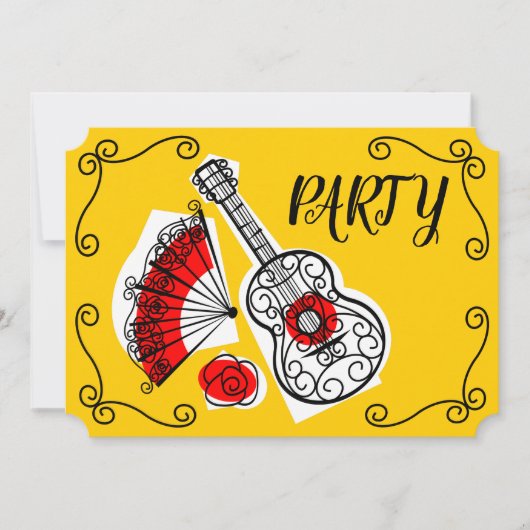 Horizontale Spaanse Souvenirs Corners Party Kaart (Voorkant)