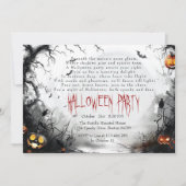 Horizontale Spooky Forest I Pompoenen Gedicht Hall Kaart (Voorkant)