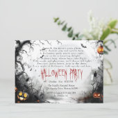 Horizontale Spooky Forest I Pompoenen Gedicht Hall Kaart (Staand voorkant)