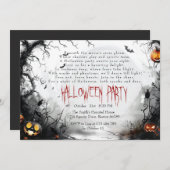 Horizontale Spooky Forest I Pompoenen Gedicht Hall Kaart (Voorkant / Achterkant)