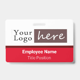 Horizontale stijl logo Werknemersnaam Rood Badge