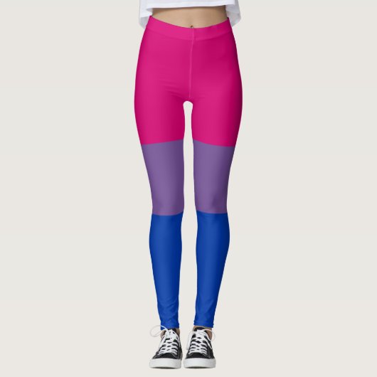 Horizontale streep biseksuele pride vlag LGBT Leggings (Voorkant)