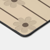 Horizontale Streep Bruin Kaki Bloem Y2K Patroon Bureaumat (Hoek)