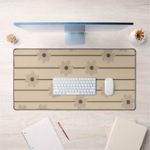 Horizontale Streep Bruin Kaki Bloem Y2K Patroon