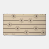 Horizontale Streep Bruin Kaki Bloem Y2K Patroon Bureaumat (Voorkant)