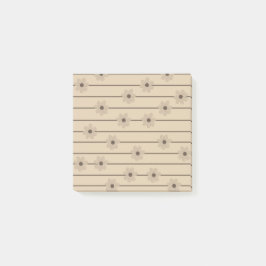 Horizontale Streep Bruin Kaki Bloem Y2K Patroon Post-it® Notes