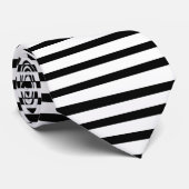 Horizontale streep-buisvormig zwart-wit stropdas (Opgerold)