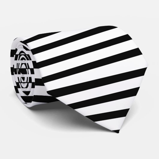 Horizontale streep-buisvormig zwart-wit stropdas (Opgerold)