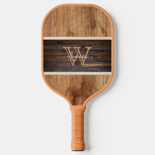 Horizontale streep met ruithout pickleball paddle (Voorkant)