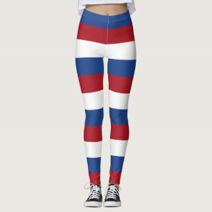 Horizontale streep Nederlandse nationale vlagkleur Leggings