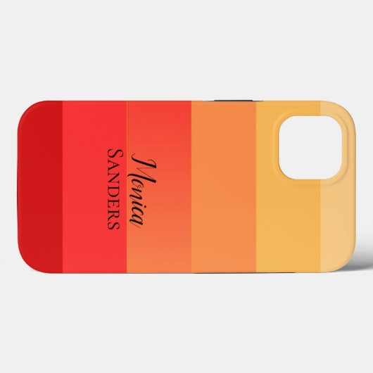 Horizontale Streep oranje Monogram Case-Mate iPhone Case (Achterkant (horizontaal))