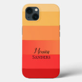 Horizontale Streep oranje Monogram Case-Mate iPhone Case (Achterkant)