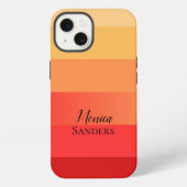Horizontale Streep oranje Monogram iPhone Hoesje (Achterkant)